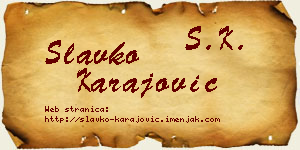 Slavko Karajović vizit kartica
